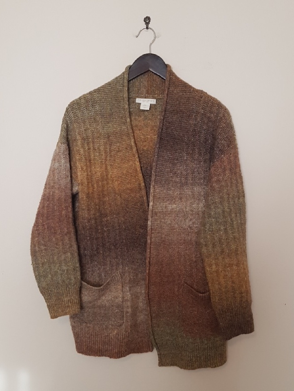 Christian Siriano Ombre Brown Green Knit Cardigan